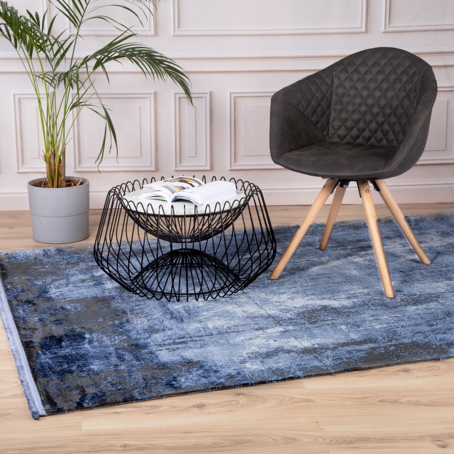 Luxury Picasso Art Elysee Laagpolig Velvet Vloerkleed Blauw