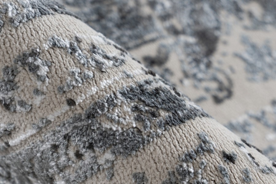 Luxury Picasso Elysee Laagpolig Velvet Vloerkleed Zilver
