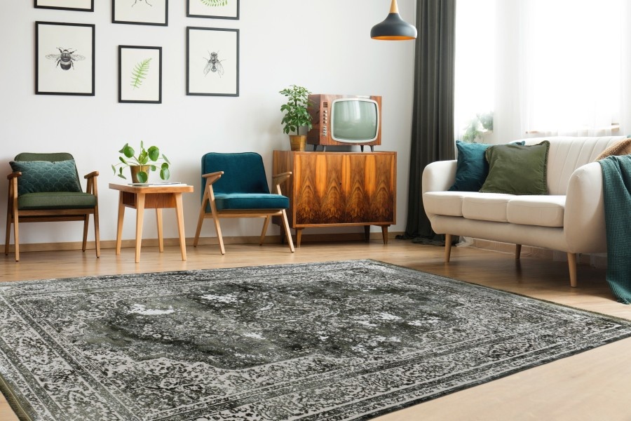 Luxury Picasso Elysee Laagpolig Velvet Vloerkleed Groen