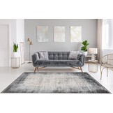 Luxury Picasso Elysee Vloerkleed - Laagpolig Luxe Tapijt - Soft Fluweel - Zilver