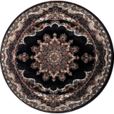 Isfahan Oosters Vloerkleed Nain - Laagpolig - Klassiek Vintage Tapijt - Rond - Blauw / Navy / Multi