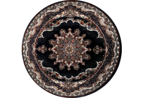 Isfahan Oosters Vloerkleed Nain - Laagpolig - Klassiek Vintage Tapijt - Rond - Blauw / Navy / Multi