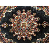 Isfahan Oosters Vloerkleed Nain - Laagpolig - Klassiek Vintage Tapijt - Rond - Blauw / Navy / Multi