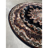 Isfahan Oosters Vloerkleed Nain - Laagpolig - Klassiek Vintage Tapijt - Rond - Blauw / Navy / Multi