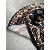 Isfahan Oosters Vloerkleed Nain - Laagpolig - Klassiek Vintage Tapijt - Rond - Blauw / Navy / Multi