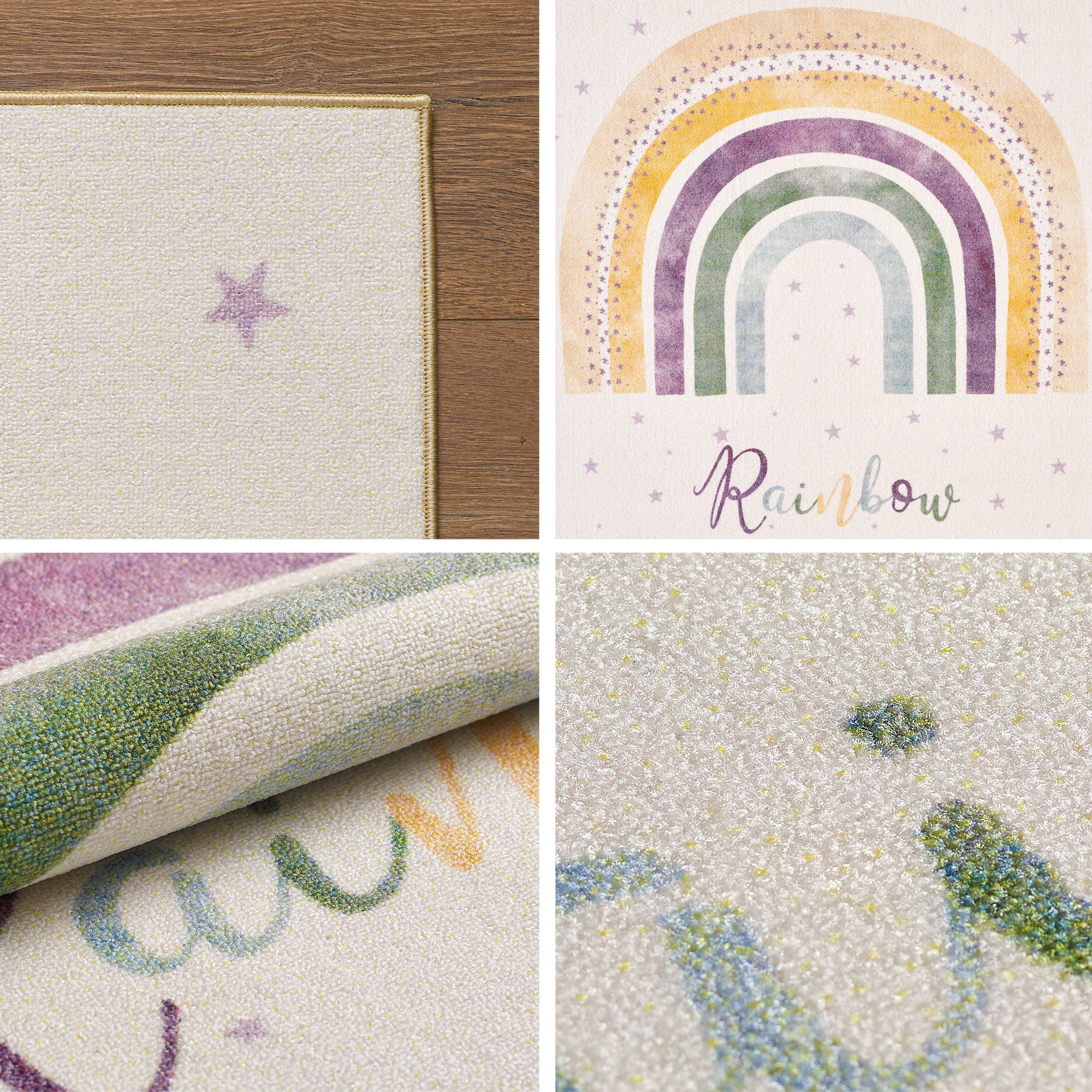 Tapijtenloods Play Kids - Vloerkleed Kinderkamer - Rainbow - Laagpolig Speelkleed - Multi
