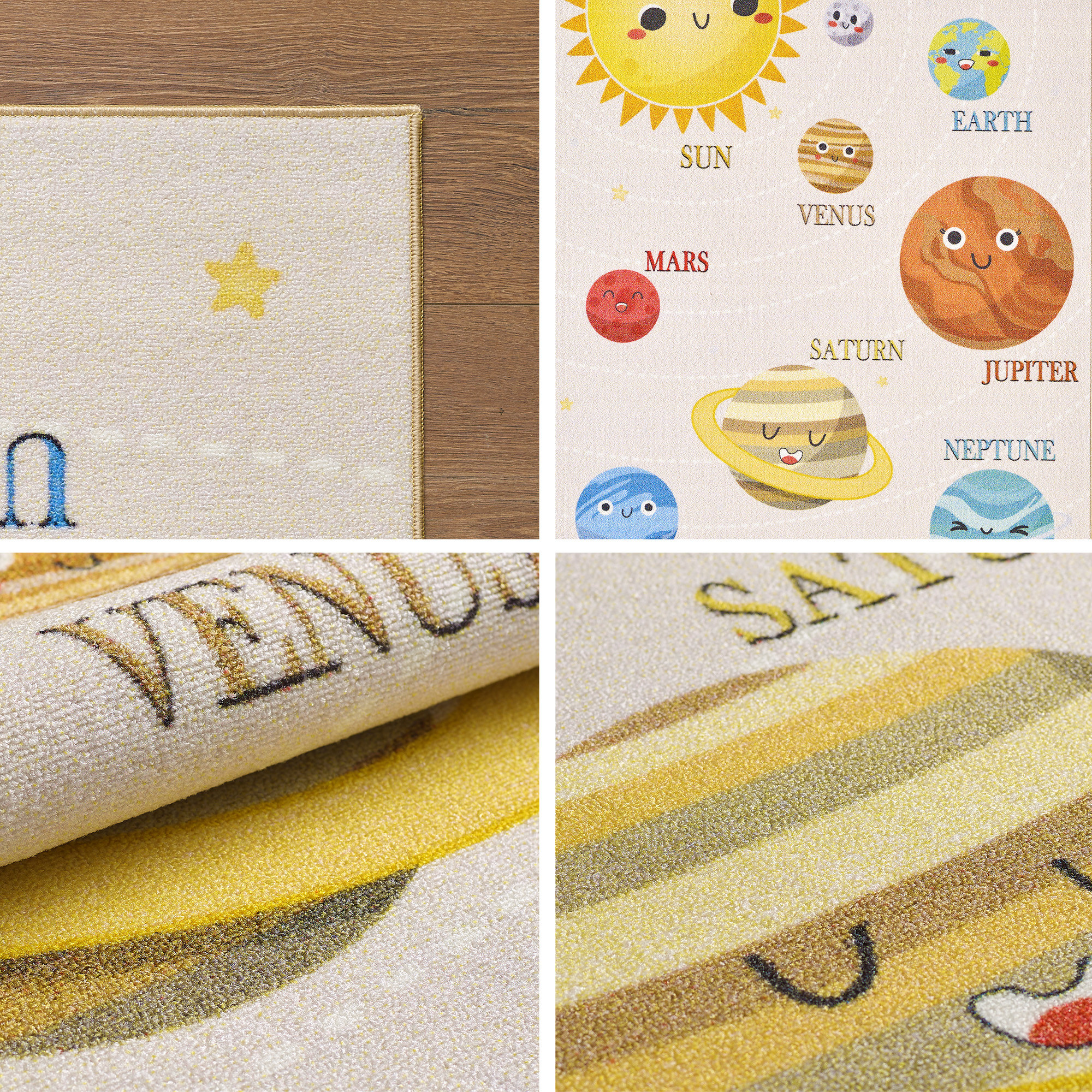 Tapijtenloods Play Kids - Vloerkleed Kinderkamer - Universe - Laagpolig Speelkleed - Multi