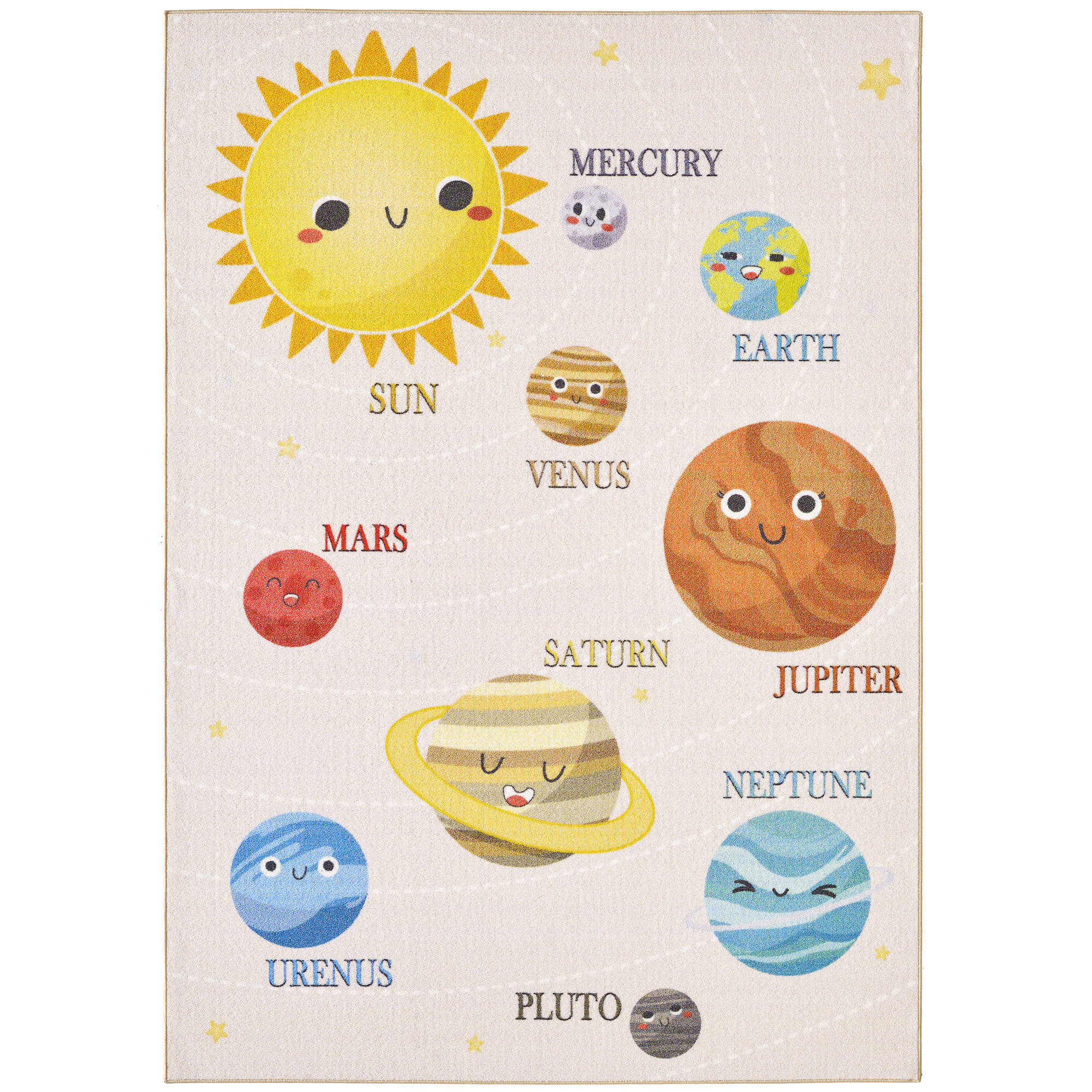 Tapijtenloods Play Kids - Vloerkleed Kinderkamer - Universe - Laagpolig Speelkleed - Multi
