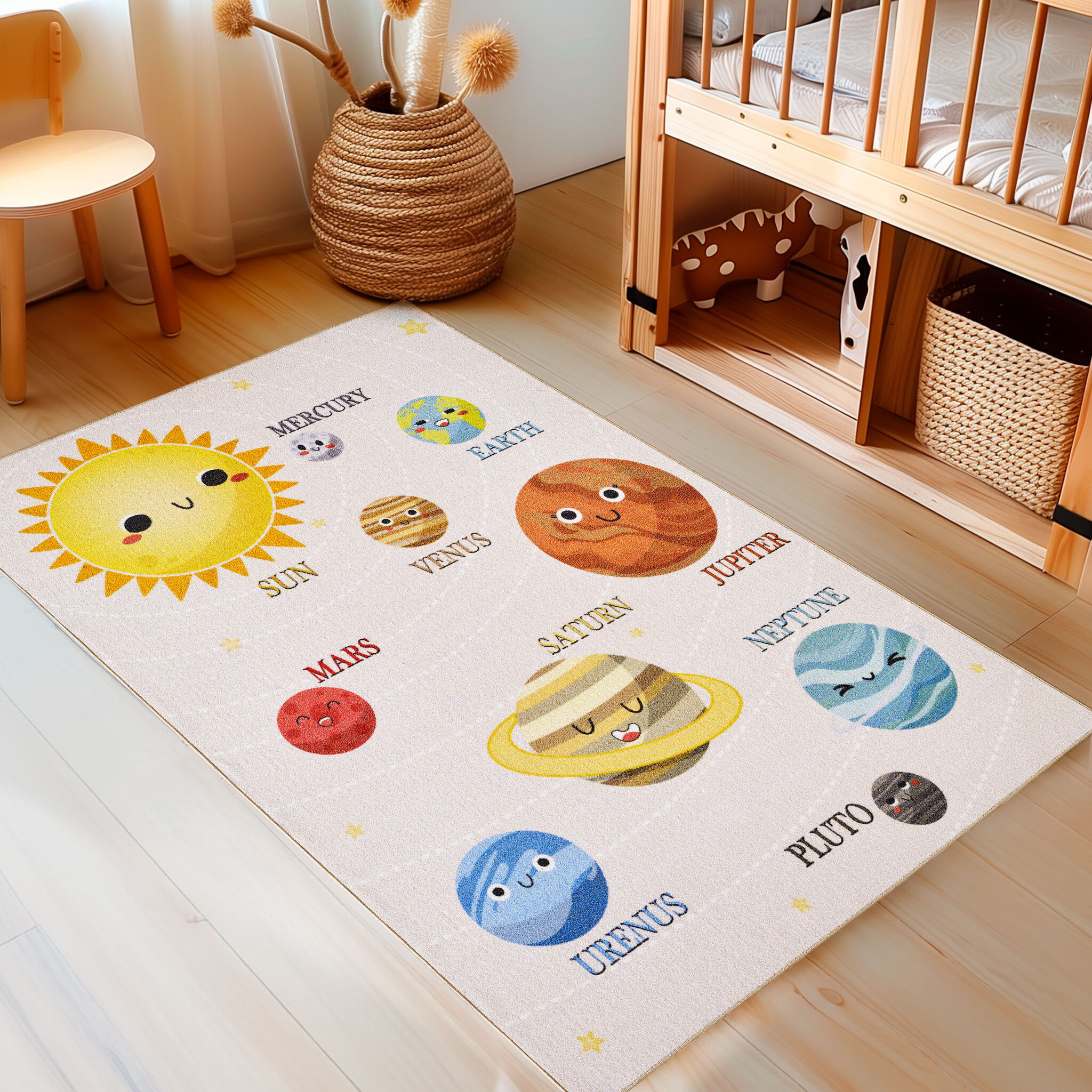 Tapijtenloods Play Kids - Vloerkleed Kinderkamer - Universe - Laagpolig Speelkleed - Multi