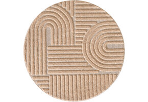 Japandi ART - Rond Vloerkleed Boho - Scandinavisch - Laagpolig Effen - Oud Roze