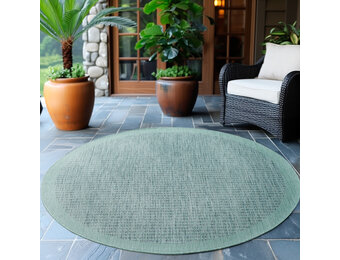 Solid Tuin - Rond Buitenkleed - Indoor & Outdoor - Laagpolig Effen - Blauw