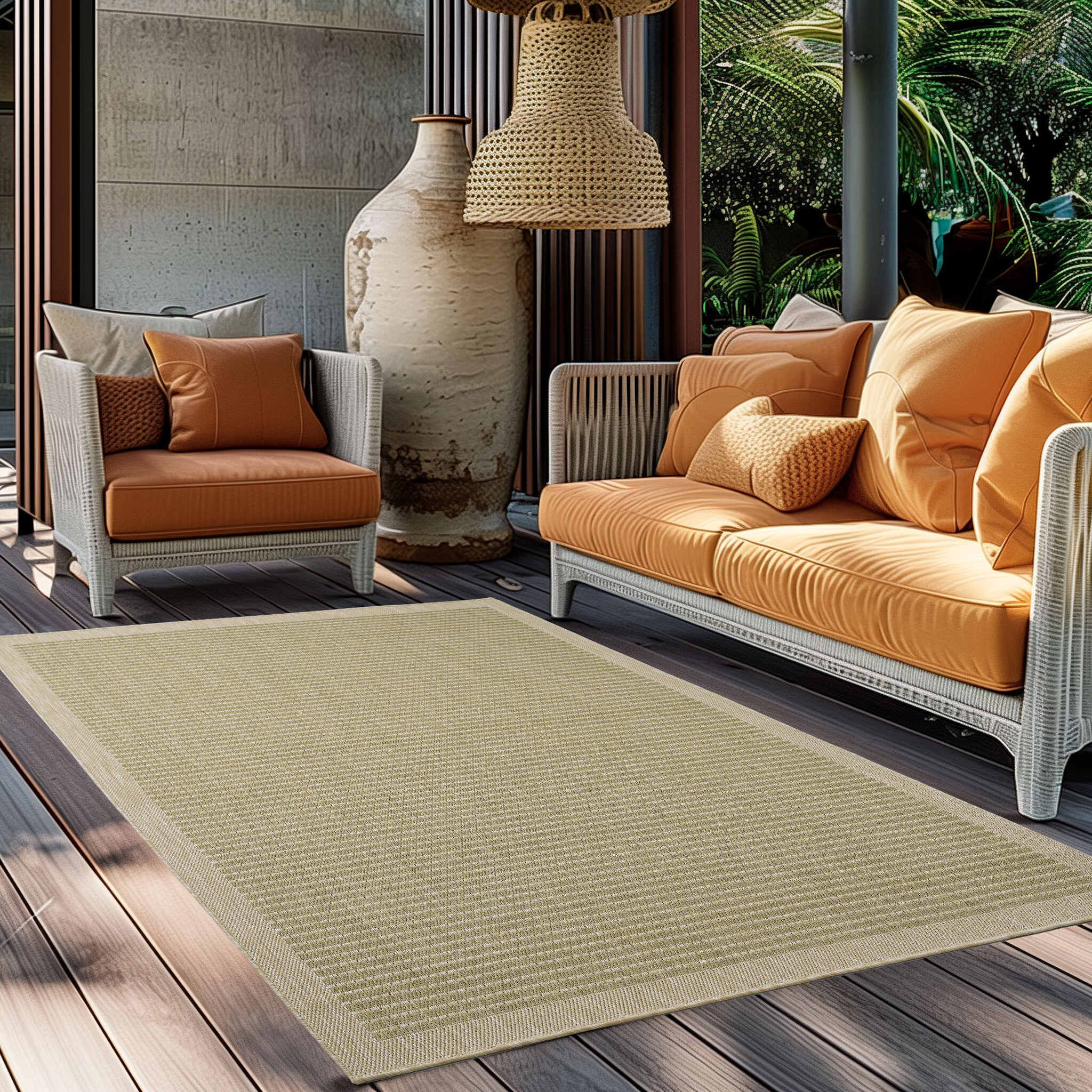 Solid Tuin - Buitenkleed - Indoor & Outdoor - Laagpolig Effen - Groen