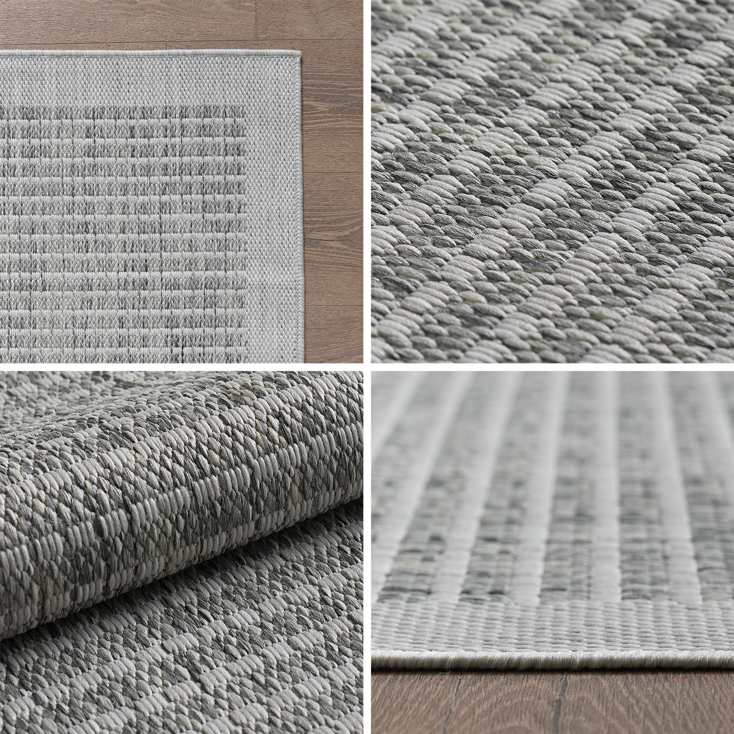 Solid Tuin - Rond Buitenkleed - Indoor & Outdoor - Laagpolig Effen - Grijs