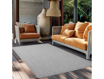 Solid Tuin - Buitenkleed - Indoor & Outdoor - Laagpolig Effen - Grijs