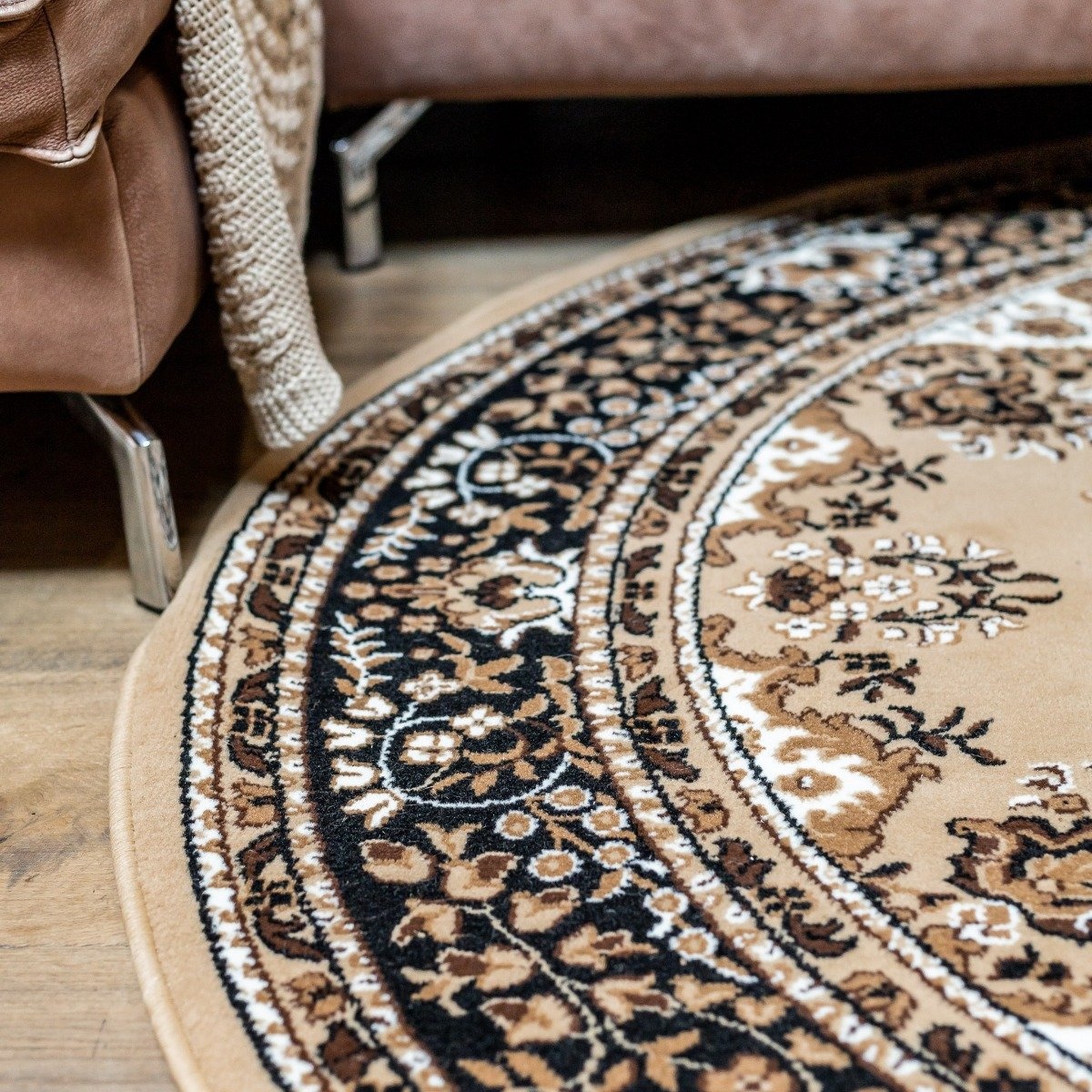 Vintage Klassiek Vloerkleed Bruin - Perzisch - Retro - Nain - 200 CM ROND