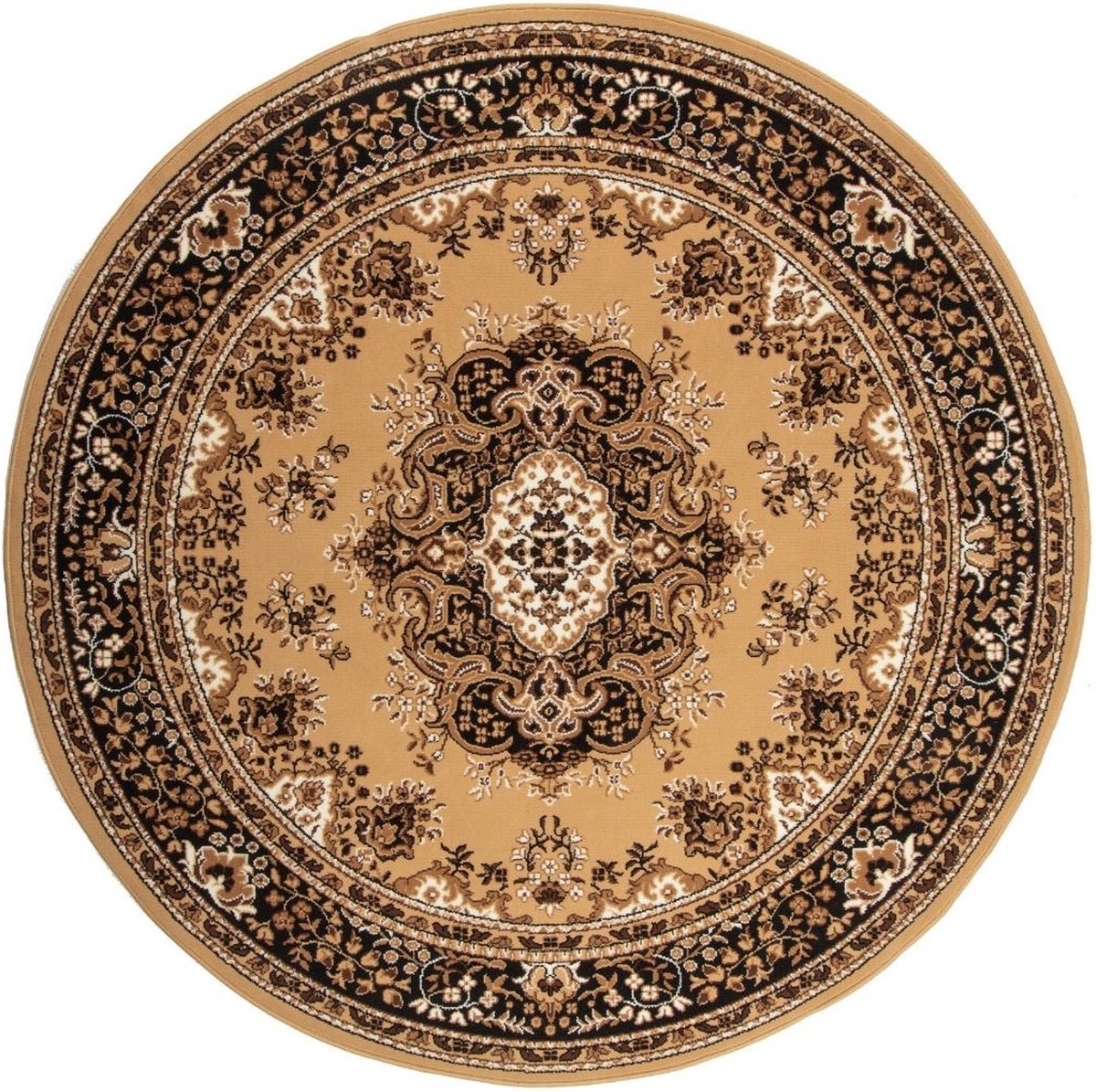 Vintage Klassiek Vloerkleed Bruin - Perzisch - Retro - Nain - 200 CM ROND