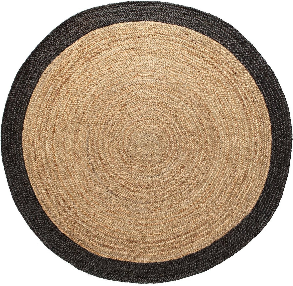 Jute Rond Vloerkleed Naturel Antraciet - 200 CM ROND