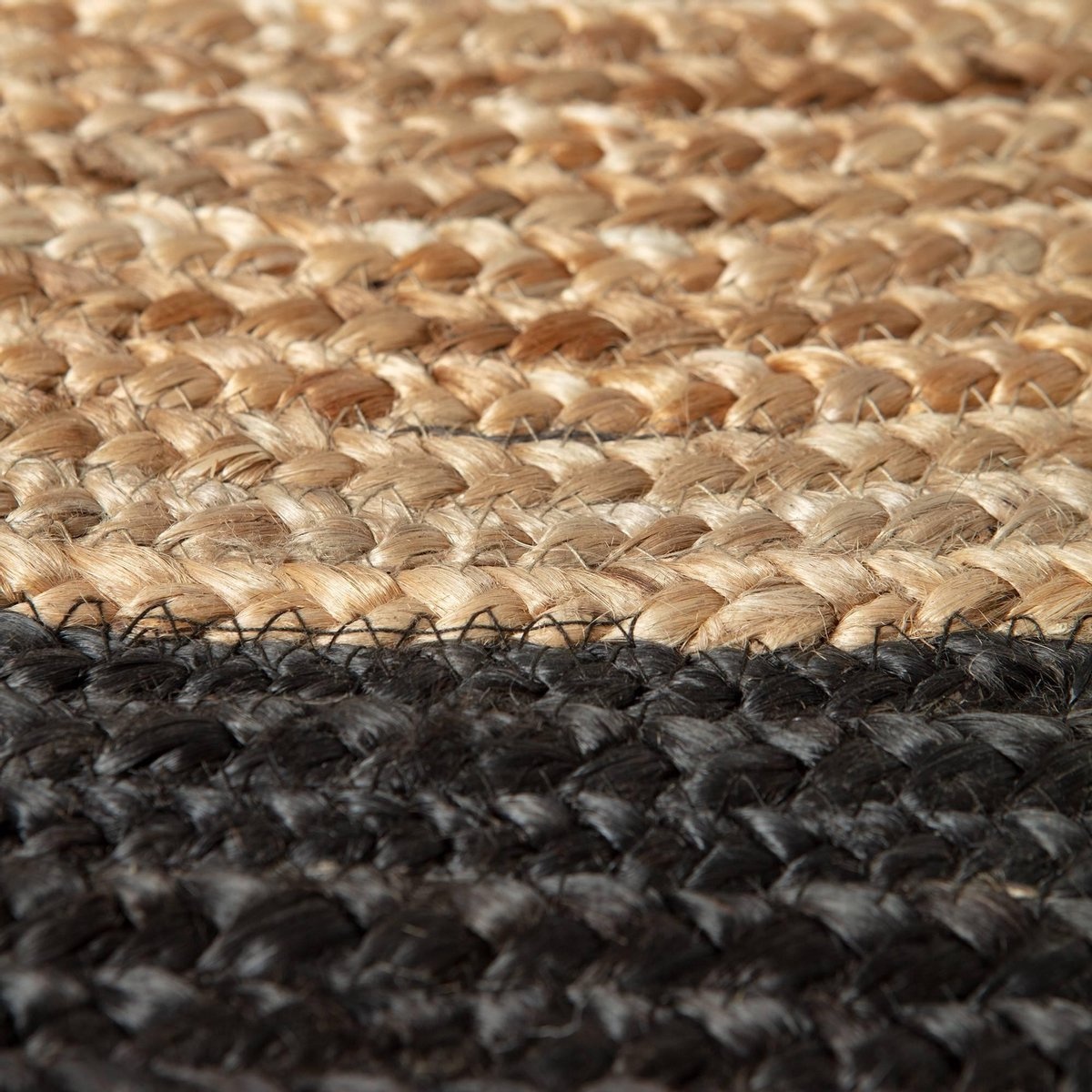 Jute Rond Vloerkleed Naturel Antraciet - 200 CM ROND