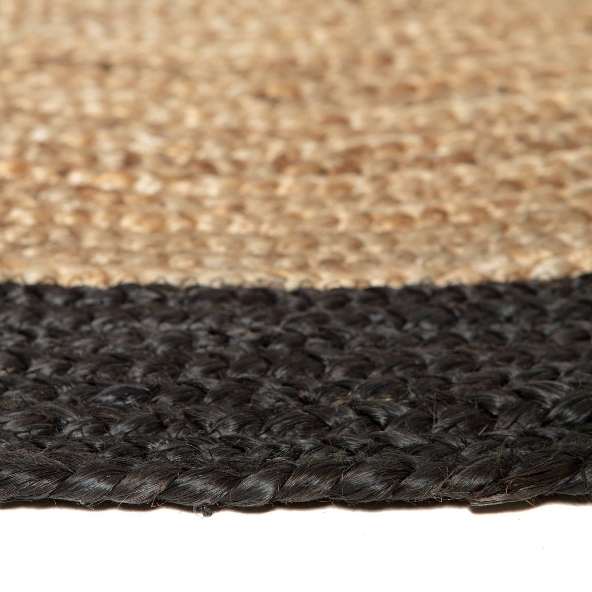 Jute Rond Vloerkleed Naturel Antraciet - 200 CM ROND