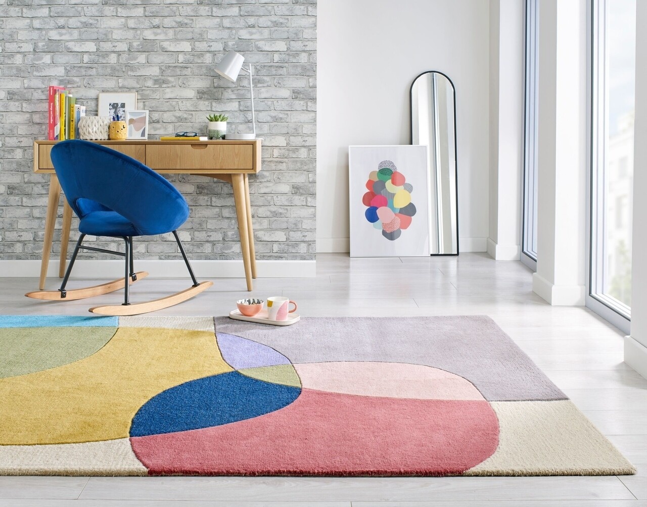 Glow Flair Wollen Vloerkleed Laagpolig Multi - 160x230 cm