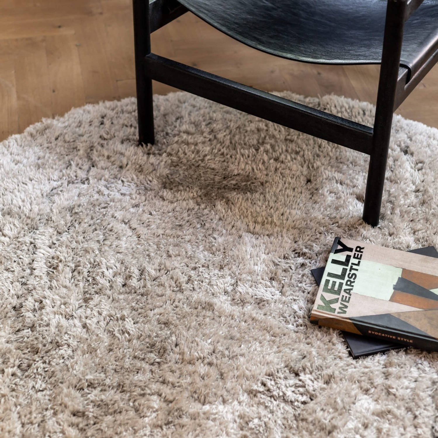 Fender Fluffy Soft Hoogpolig Vloerkleed Creme - 200 CM ROND