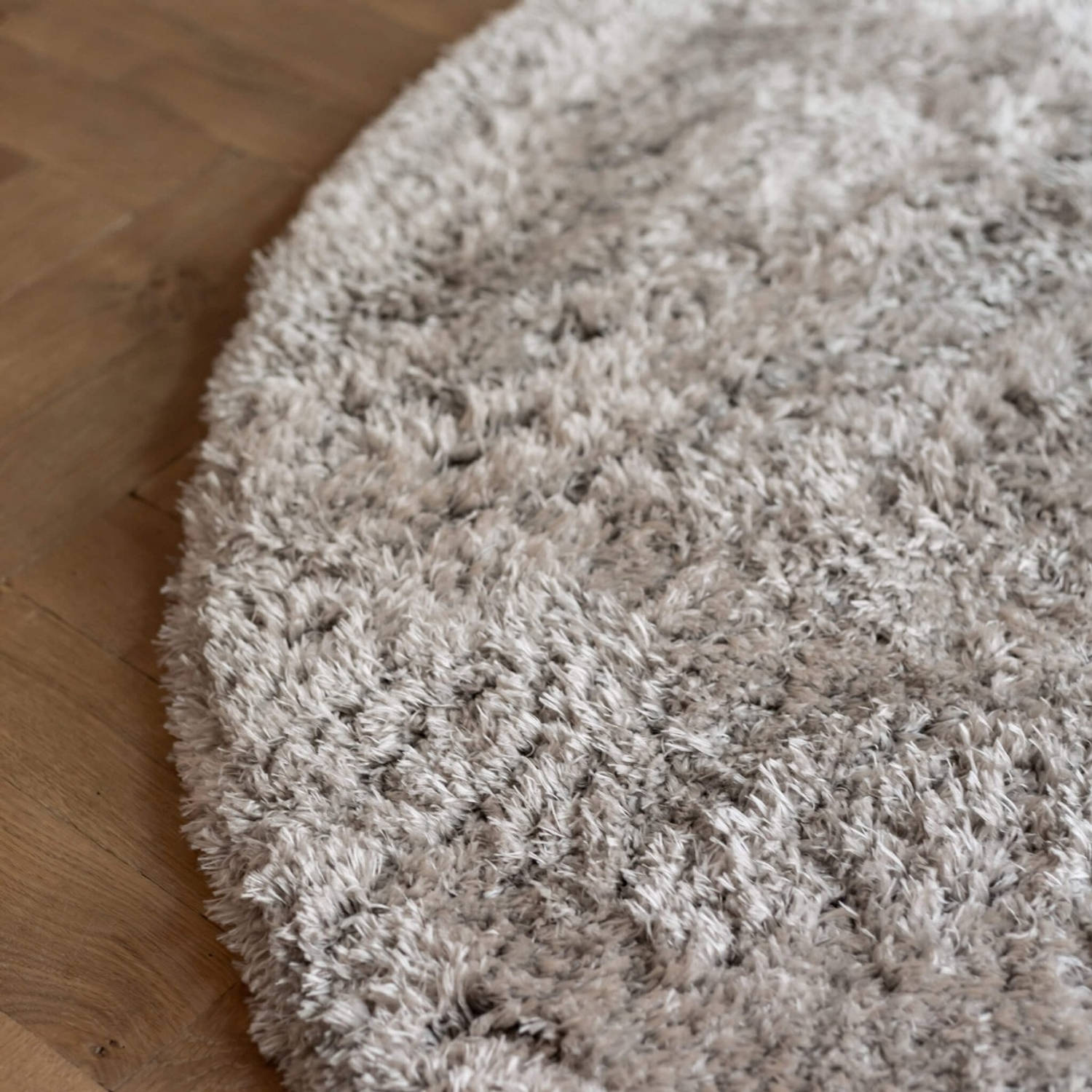 Fender Fluffy Soft Hoogpolig Vloerkleed Creme - 200 CM ROND