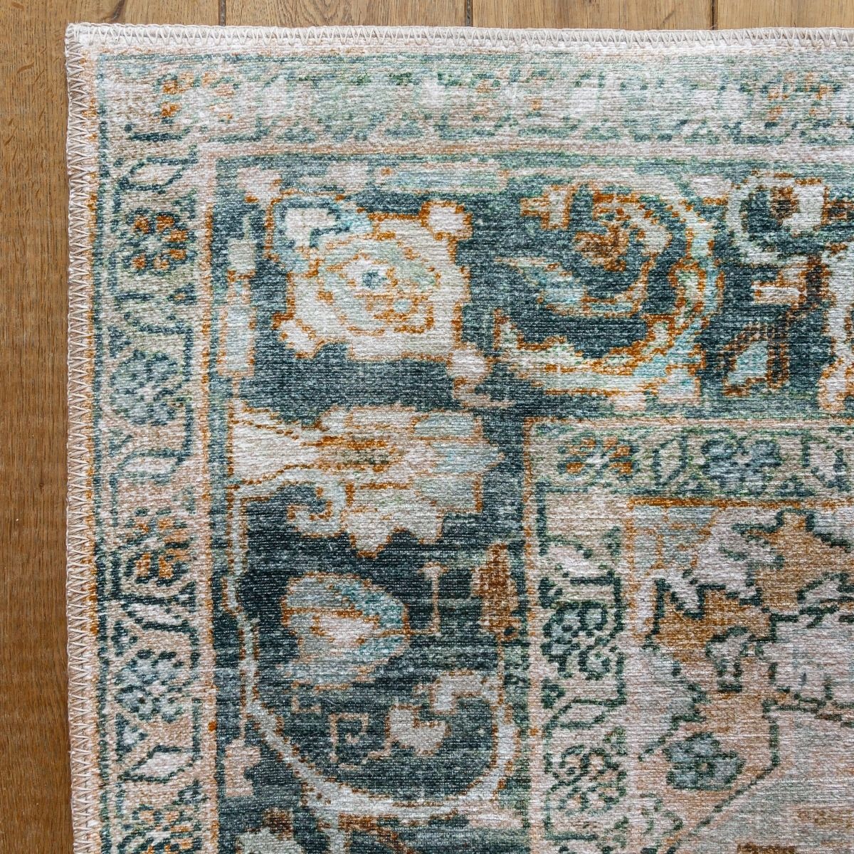 Vintage Vloerkleed Nostalgia Laagpolig Groen/Oranje - 160x230 CM