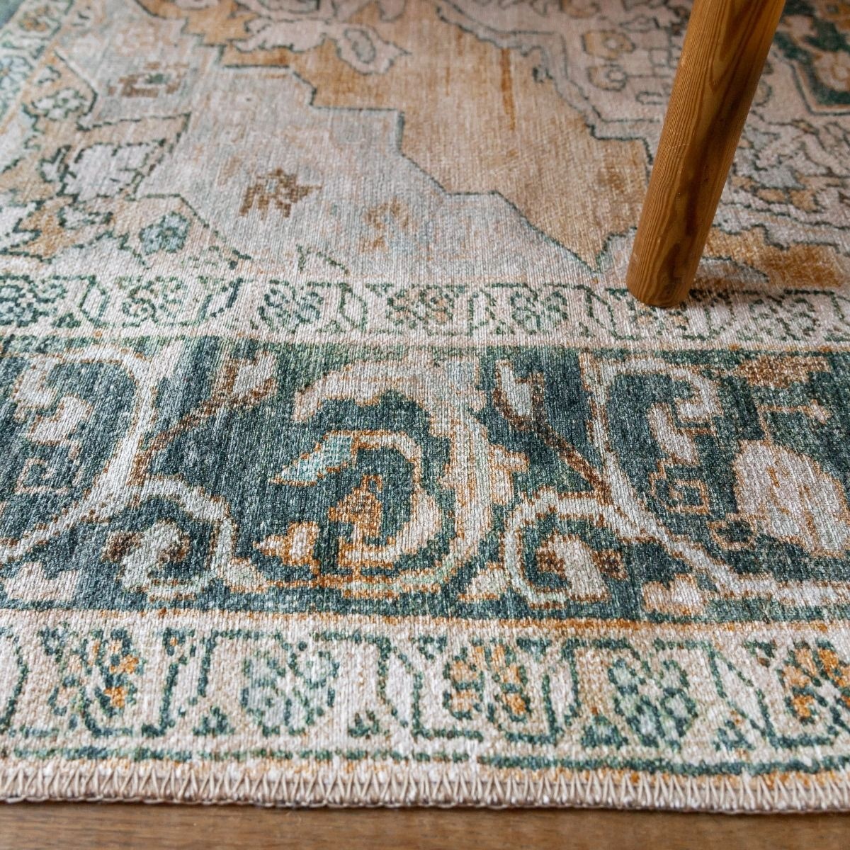Vintage Vloerkleed Nostalgia Laagpolig Groen/Oranje - 160x230 CM
