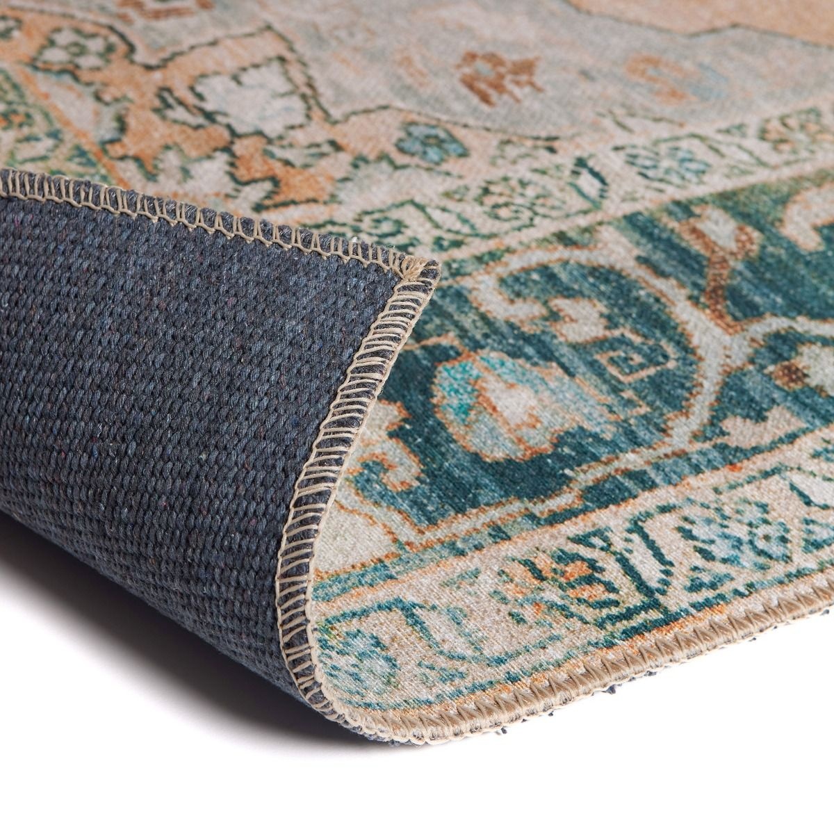 Vintage Vloerkleed Nostalgia Laagpolig Groen/Oranje - 160x230 CM