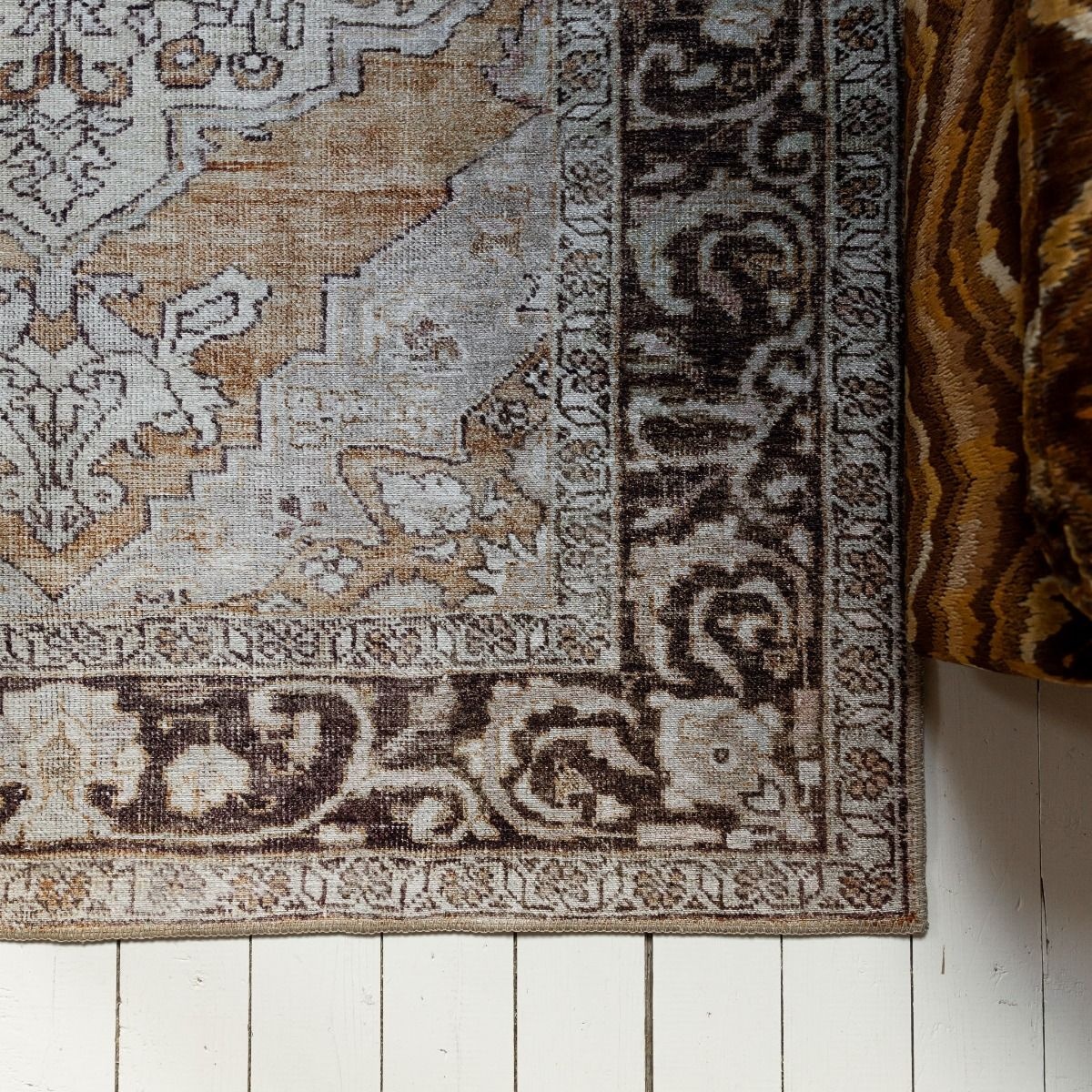 Vintage Vloerkleed Nostalgia Laagpolig Bruin/Oranje - 160x230 CM