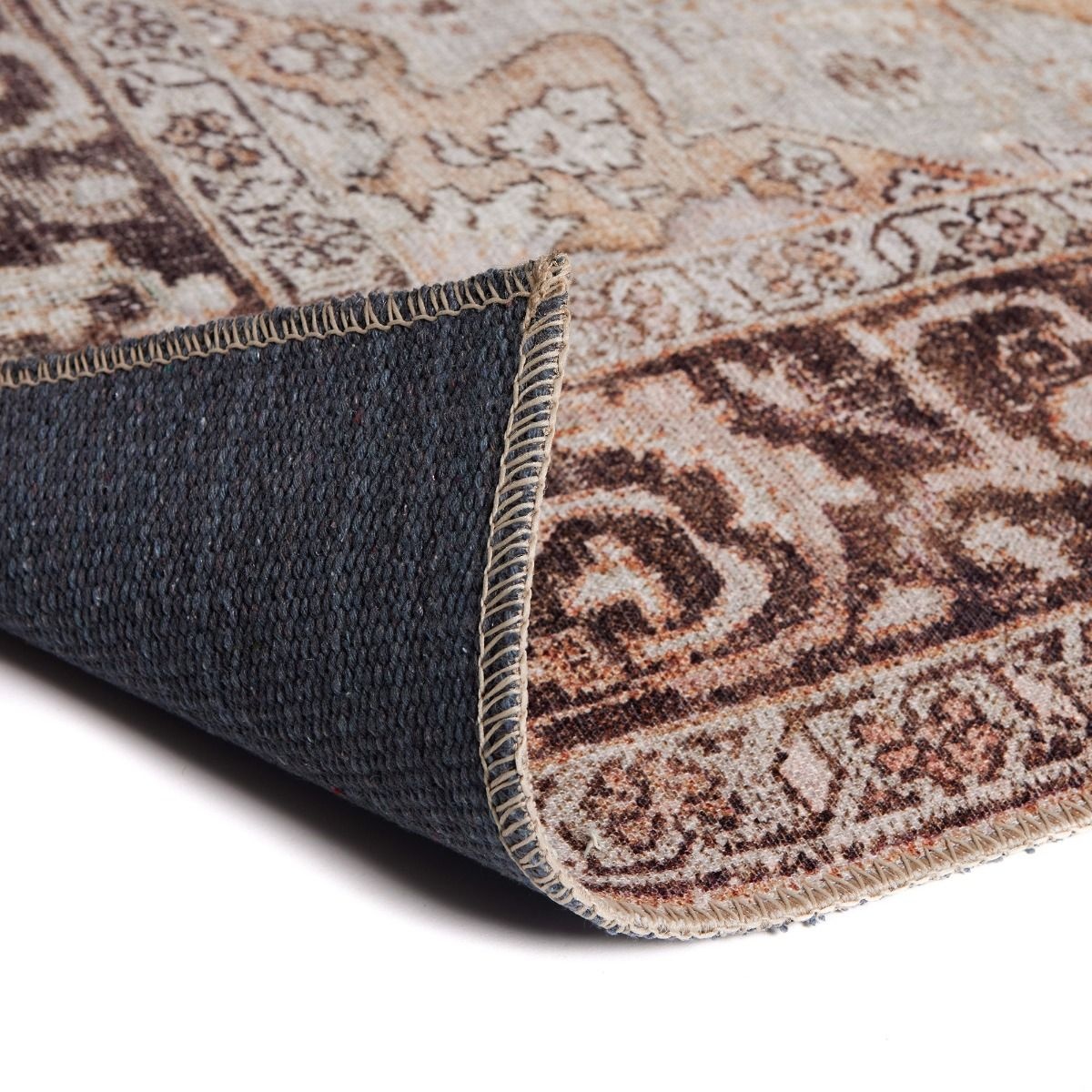 Vintage Vloerkleed Nostalgia Laagpolig Bruin/Oranje - 160x230 CM