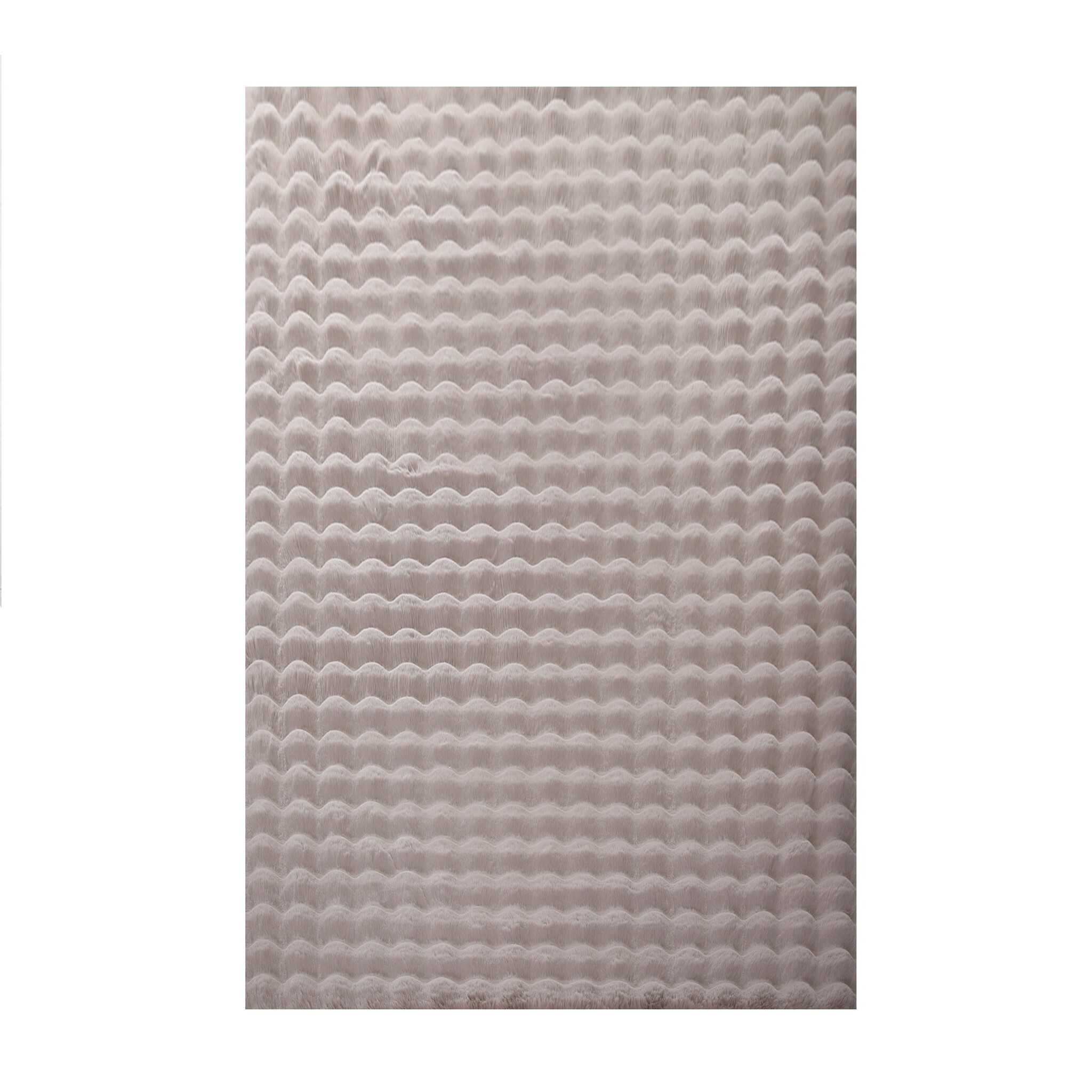 Ambiance Fluffy - Hoogpolig Vloerkleed - Uni Effen Kleur - Beige - Woonkamer Tapijt - Met Katoenen Rug