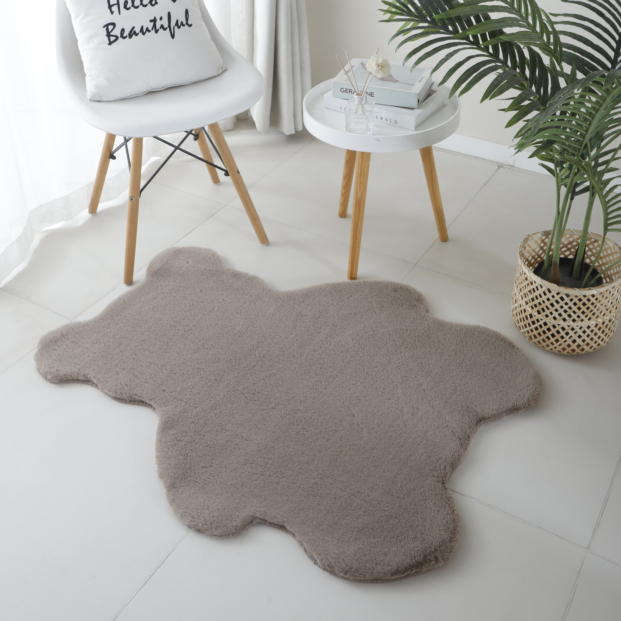 Fluffy Kids - Kinder Vloerkleed - Beer - Hoogpolig - Beige - Kinderkamer Tapijt