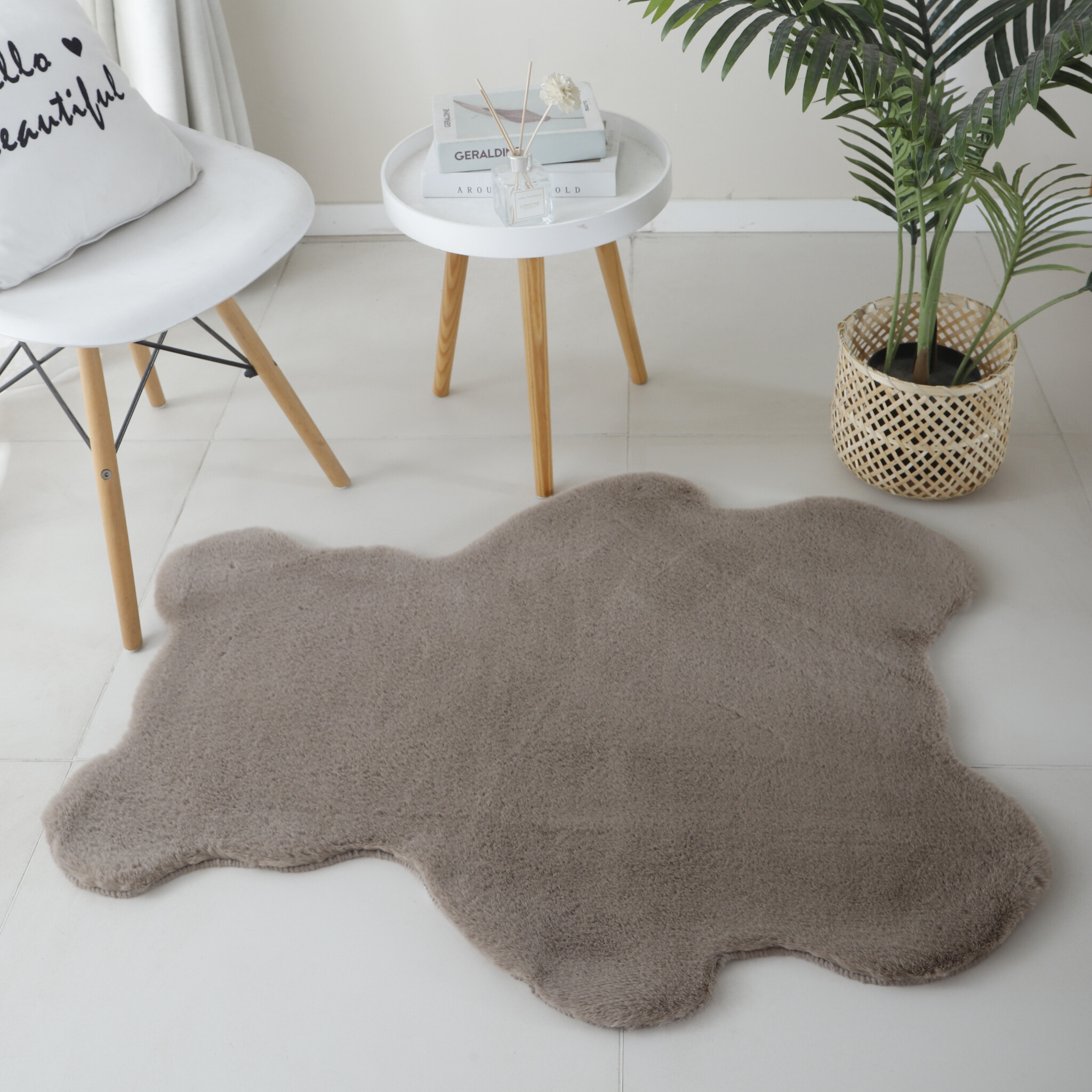 Fluffy Kids - Kinder Vloerkleed - Beer - Hoogpolig - Beige - Kinderkamer Tapijt
