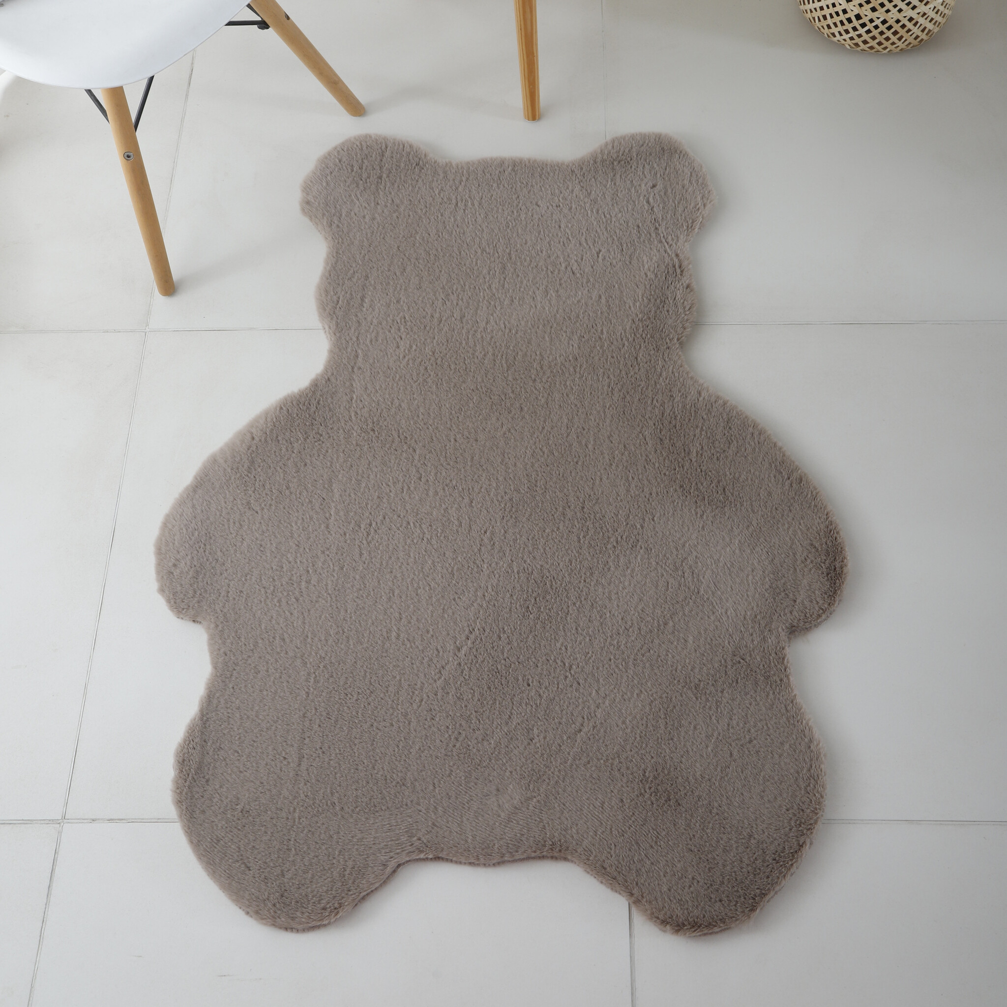 Fluffy Kids - Kinder Vloerkleed - Beer - Hoogpolig - Beige - Kinderkamer Tapijt