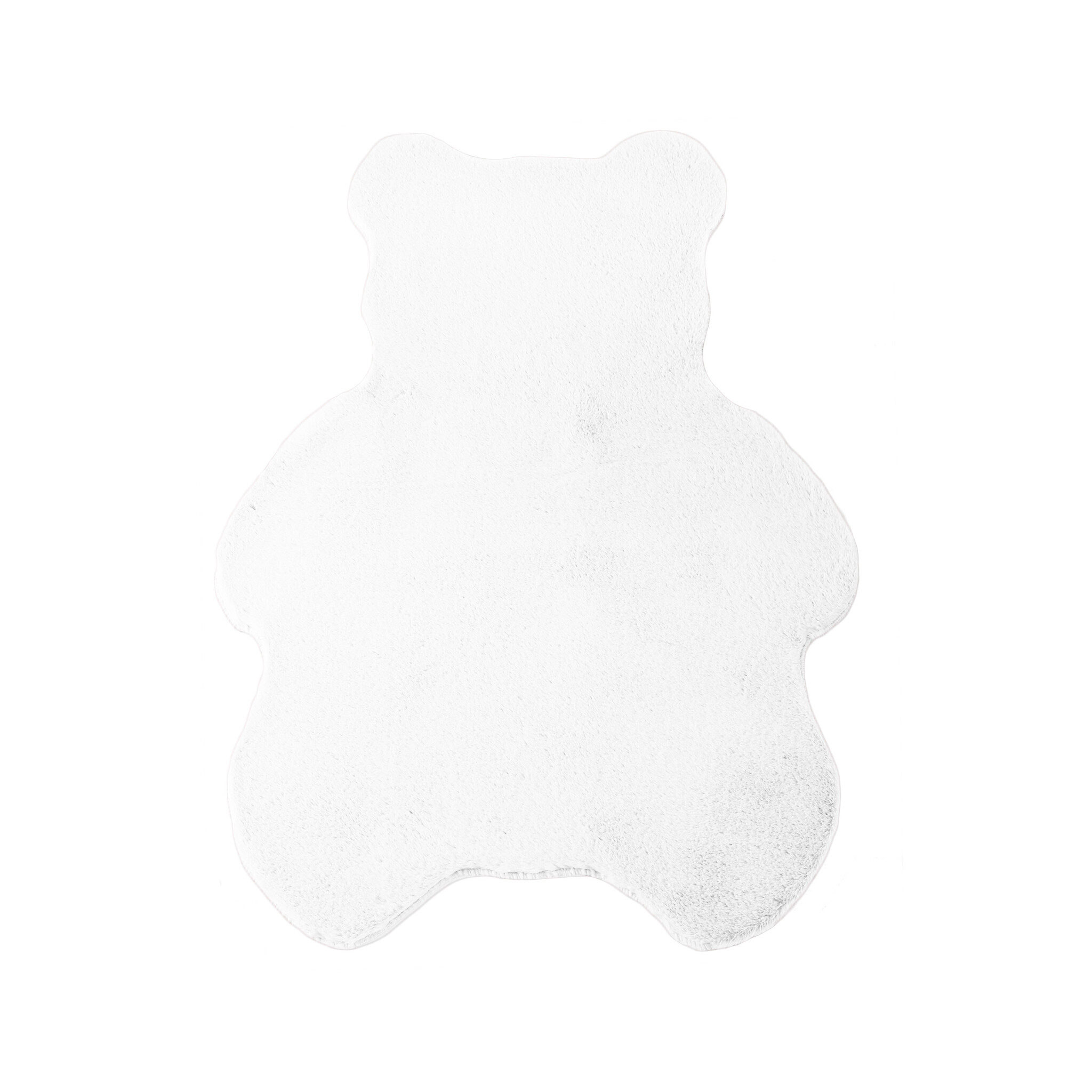 Fluffy Kids - Kinder Vloerkleed - Beer - Hoogpolig - Wit - Kinderkamer Tapijt