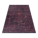 Fiesta Wasbaar Vloerkleed - Laagpolig - Vintage Design - Rood - Woonkamer Tapijt - Canvas Rug