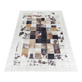 Fiesta Wasbaar Vloerkleed - Laagpolig - Patchwork Design - Wit - Woonkamer Tapijt - Canvas Rug