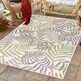 Sunny Outdoor - Tuin Buitenkleed - Palm Design - Beige - Vloerkleed voor Tuin Terras Balkon