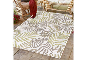 Sunny Outdoor - Tuin Buitenkleed - Palm Design - Beige - Vloerkleed voor Tuin Terras Balkon