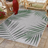 Sunny Outdoor - Tuin Buitenkleed - Palm Design - Groen - Vloerkleed voor Tuin Terras Balkon