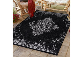 Sunny Outdoor - Tuin Buitenkleed - Vintage - Zwart - Vloerkleed voor Tuin Terras Balkon