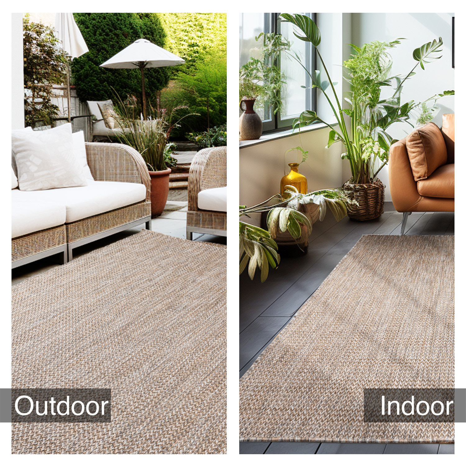 Skanda Home Buitenkleed - In & Outdoor - Uni Design - Beige - Vloerkleed voor Tuin Terras Balkon