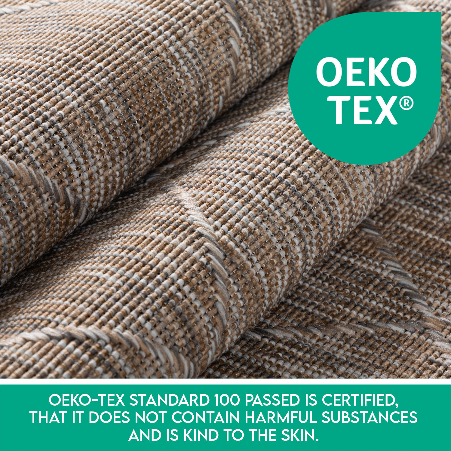 Skanda Home Buitenkleed - In & Outdoor - Geruit Design - Beige - Vloerkleed voor Tuin Terras Balkon