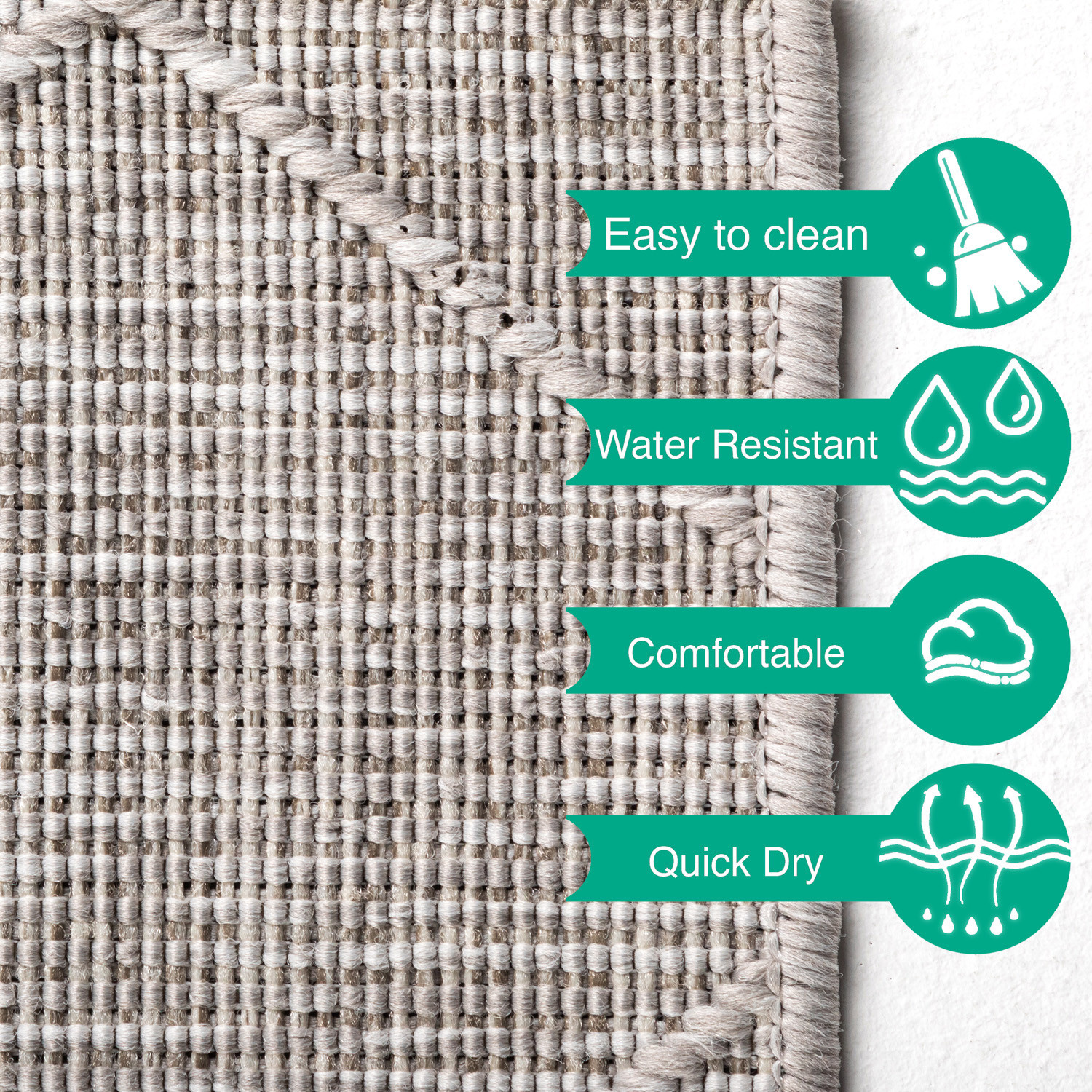 Skanda Home Buitenkleed - In & Outdoor - Geruit Design - Grijs - Vloerkleed voor Tuin Terras Balkon