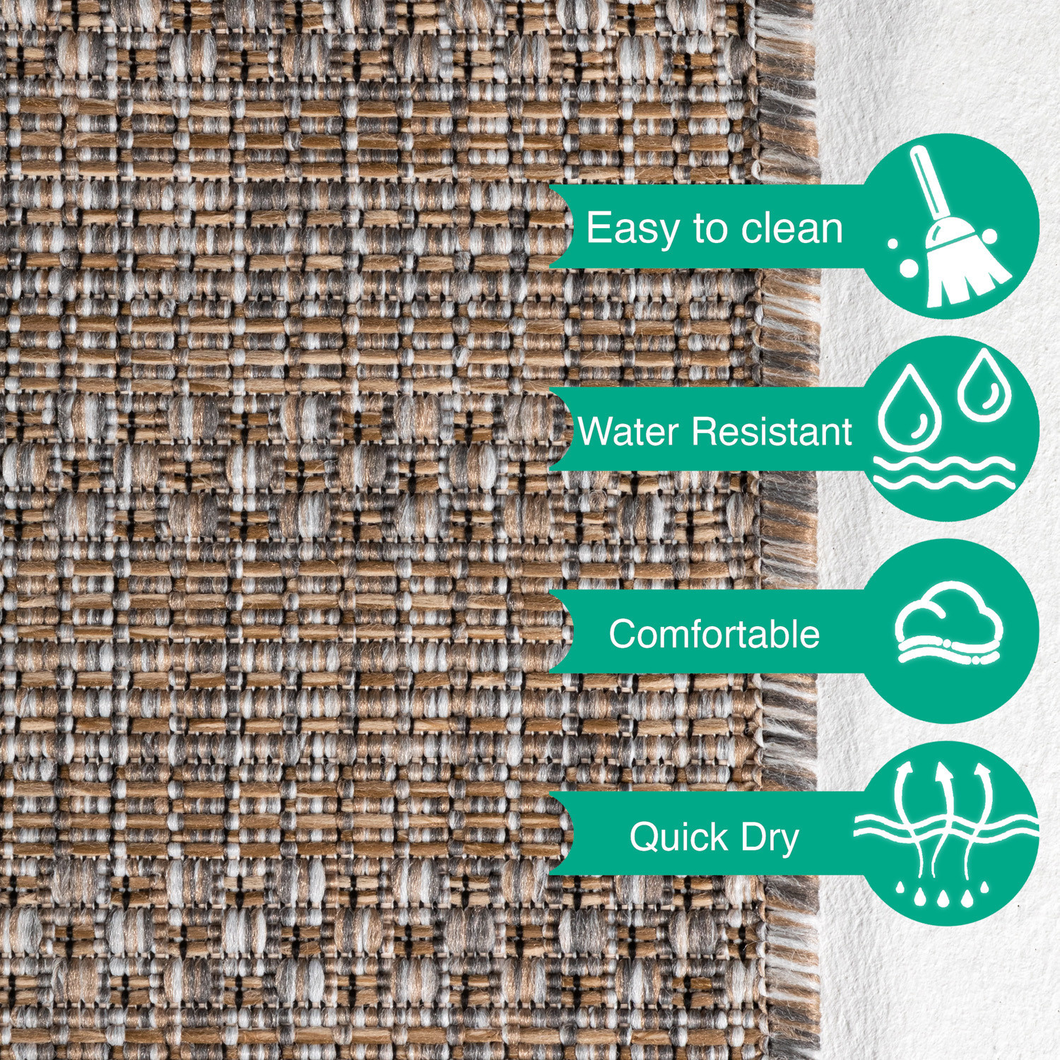 Skanda Home Buitenkleed - In & Outdoor - Uni Design - Beige - Vloerkleed voor Tuin Terras Balkon
