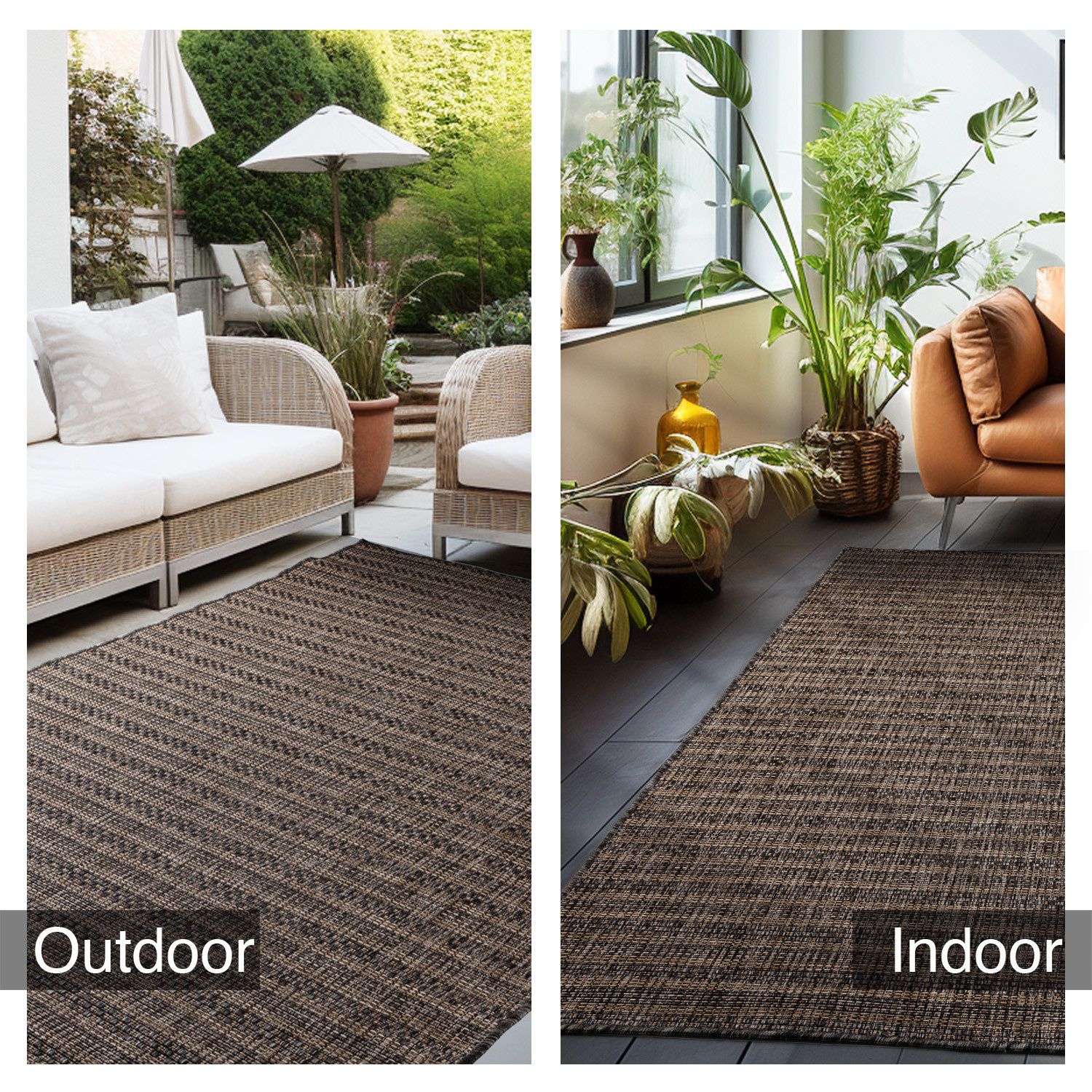 Skanda Home Buitenkleed - In & Outdoor - Uni Design - Zwart - Vloerkleed voor Tuin Terras Balkon