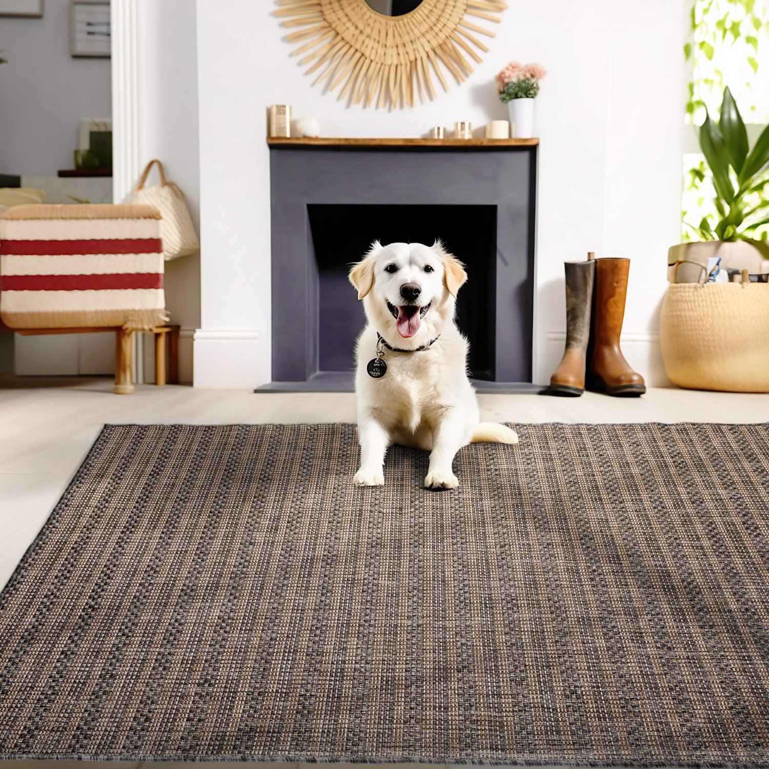 Skanda Home Buitenkleed - In & Outdoor - Uni Design - Zwart - Vloerkleed voor Tuin Terras Balkon