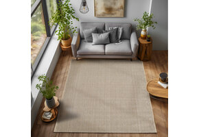 Loom Uni Effen Vloerkleed - Uni Kleur - Beige - Woonkamer Slaapkamer Tapijt - Laagpolig