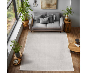 Carpettex Vloerkleed Ivoor 160x220 cm Wasbaar, Zacht en Antislip, Modern Effen Design voor Woonkamer, Keuken, Kinderkamer en Slaapkamer, Comfortabel en Duurzaam
